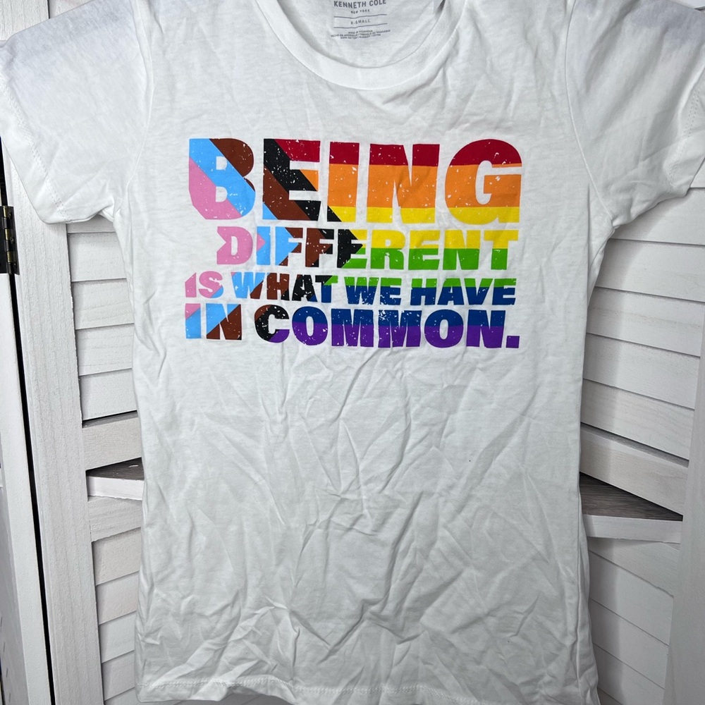 HTF Kenneth Cole Pride T-Shirt Sz XSmall "Being Different Is What We Have… NWOT